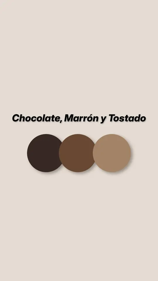 Slide de paleta del look 2: tres círculos de color, chocolate, marrón y tostado